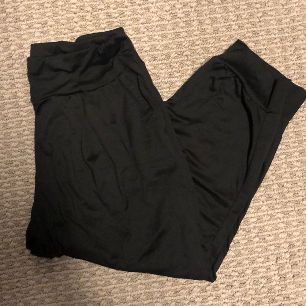 Pair of soft black lounge capri pants